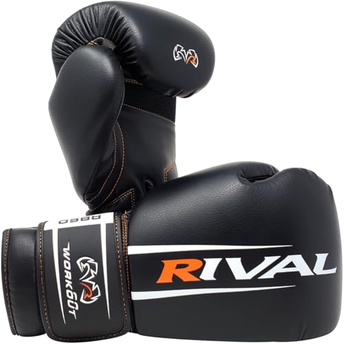 RIVAL Boxing RB60 2.0 Workout Bag Gloves, Hook and Loop Closure - Breathable Mesh Palm, Soft Inner Lining, and Pre-Formed Pro Fit - size: Large