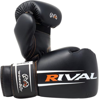 RIVAL Boxing RB60 2.0 Workout Bag Gloves, Hook and Loop Closure - Breathable Mesh Palm, Soft Inner Lining, and Pre-Formed Pro Fit - size: X-Large