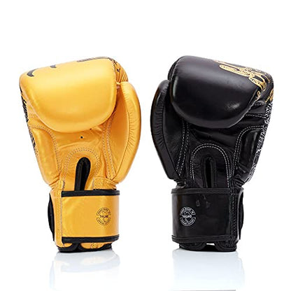 Fairtex BGV26 Harmony Boxing Gloves, Leather Muay Thai MMA Kickboxing Gear | Full-grain hide with triple-layer foam padding. Ventilated wrist strap outfit features Phoenix silkscreen for bag workouts - size: 14oz