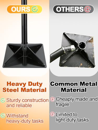 Upgraded 0.12 Psi Compaction Pressure Effortless Heavy-Duty 10"x10" Steel Tamper - Ergonomic Soil Tamper Tool with 48" Handle, Garden Landscaping Hand Tools for Ground & Gravel Leveling Dirt Compactor