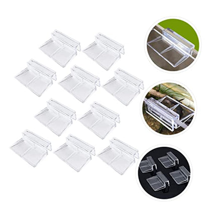 BESPORTBLE 10pcs Acrylic Support Brackets for Fish Tanks Easy Install Clips for Glass Lightweight and Stable Aquarium Cover Frame