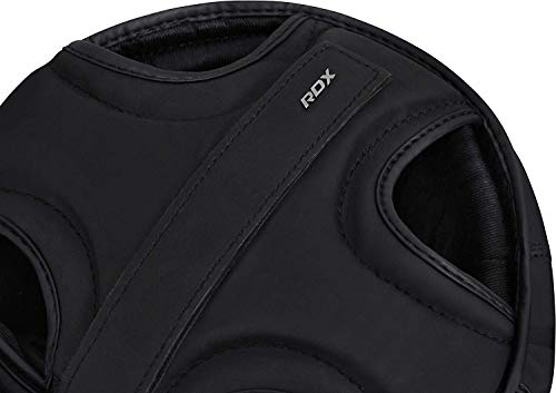 RDX Boxing Headgear Sparring Grappling, Maya Hide Leather, Head Gear for MMA Muay Thai Kickboxing Training, Multi Layered Padding, Taekwondo Martial Arts BJJ Wrestling Karate, Black - size: Small