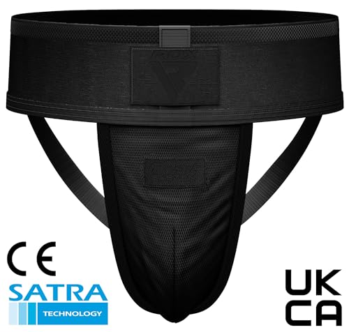RDX Groin Protector Cup Men, Boxing Kickboxing MMA Muay Thai Sparring Groin Guard, Ventilated Adjustable,Karate Fighting Training, Underwear Jiu Jitsu BJJ Protection, Boys Youth - color: Black, size: Medium