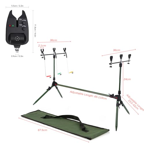 Lixada Adjustable Retractable Carp Fishing Rod Pod Stand Holder