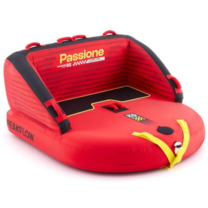 PEAKFLOW Towable Tube,Boat Tube,1-3 Person,Tubes for Boating,PVC Liner and Full Nylon Cover,Lake & Ocean Fun - size: ‎2 Rider Passione