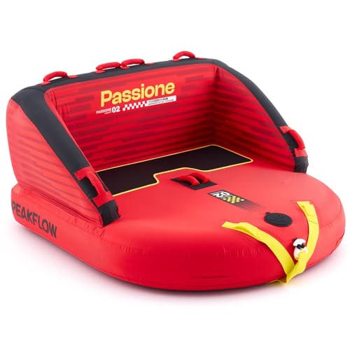 PEAKFLOW Towable Tube,Boat Tube,1-3 Person,Tubes for Boating,PVC Liner and Full Nylon Cover,Lake & Ocean Fun - size: ‎2 Rider Passione
