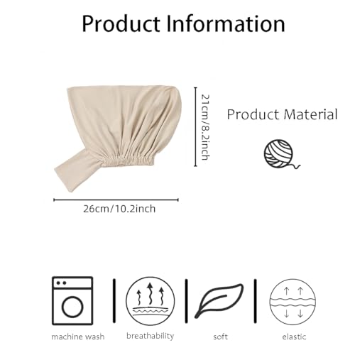 Hijab Beanies Cap Undercaps Slouchy with Elasti Non-Slip Caps Under Scarf for Women - color: White + Light Khaki