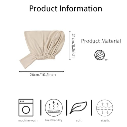 Hijab Beanies Cap Undercaps Slouchy with Elasti Non-Slip Caps Under Scarf for Women - color: White + Light Khaki