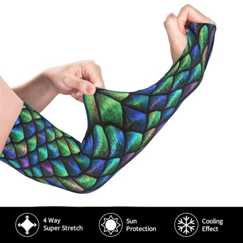 Arm Sleeves Outdoor Garden Sports Cooling Sun Sleeve for Women Men Farm - color: Dragon Skin