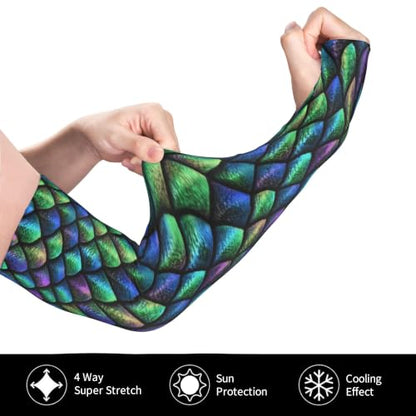 Arm Sleeves Outdoor Garden Sports Cooling Sun Sleeve for Women Men Farm - color: Dragon Skin