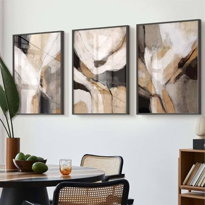Black Brown Abstract Wall Art Canvas Pictures Modern Artwork Orange Grey White Paintings Art Prints 16x24inch Unframed - color: Botanical