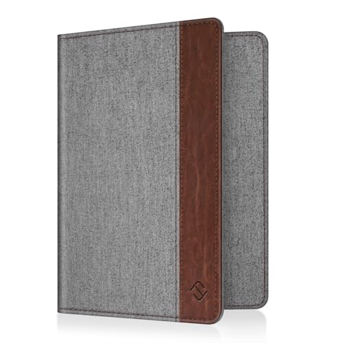 FINTIE Passport Holder, Slim Travel Wallet RFID Blocking Card Case Cover - color: Denim Grey