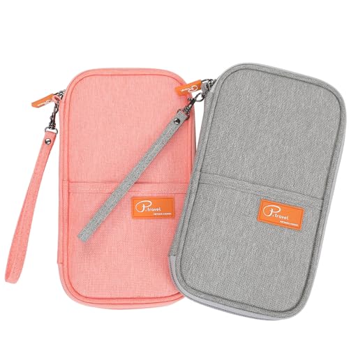 VanFn RFID Travel Passport Wallet, Family Passport Holder, Trip Document Organizer P.Travel Series - color: Pink