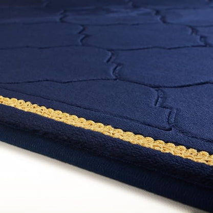 Muslim Prayer Rug with Tasbih Prayer Beads, Soft Memory Foam Prayer Matt Islam, Padded Islamic Prayer Mat Thick for Men and Women, Janamaz, Sajadah (25.6" x 43.3", Navy Blue) - color: Navy Blue