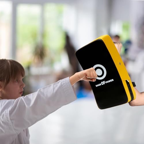 Curved Strike Pad - Professional Boxing Arm Pad, Secure Training Pads, Multi Function Martial Arts Target | Karate Kickboxing MMA Fitness for Karate Kickboxing MMA Fitness - color: yellow