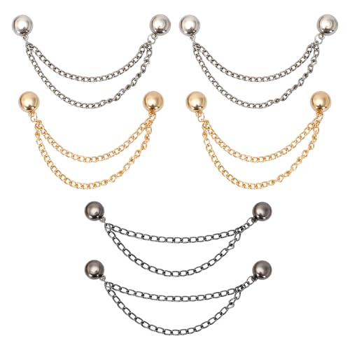 6Pcs Magnetic Clothing Pins with Chain, Strong Metal Magnet Clips for Hijab Hem, Shirt Sleeves, Pants Legs & Fabric Fixing