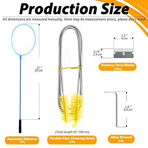 13Pcs Aquascape Tools Kit - Stainless Steel Aquarium Plant Tools - Tweezers, Scissors, Scraper, Sand Spatula for Fish Tank