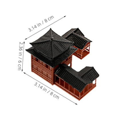 Miniature Pagoda Figurines Ancient Inn Landscape Model Aquarium Decor Ornaments for Fish Tank Bonsai Figurines Japanese Zen Garden and Micro Landscape 3.14 X 3.14 X 2.36 in