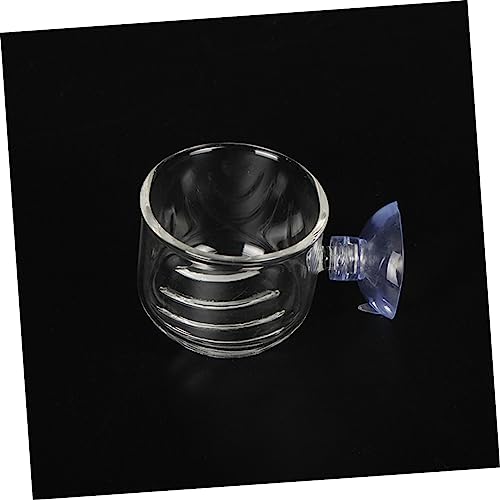 2Pc Clear Glass Feeding Cups for Fish for Red and Brine Shrimp Aquarium Equipment for Aquatic Supplies Enhance Fish Feeding Experience
