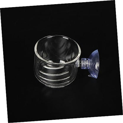 2Pc Clear Glass Feeding Cups for Fish for Red and Brine Shrimp Aquarium Equipment for Aquatic Supplies Enhance Fish Feeding Experience