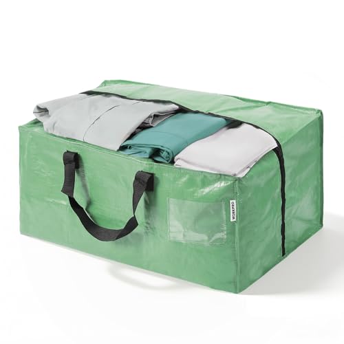 WORKPRO 1 Pack Extra Large Moving Bags with Backpack Straps & Handles | Heavy Duty Moving Storage Bags, Green, Double Zippers for Moving, Dorm, Closet Storage, Travel & Space Saving - color: Green, size: 1 Pack