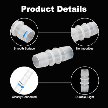 PATIKIL 3/4" x 3/4" Plastic Hose Barb Fitting, 5 Pcs Thru-Bulk Pipe Connectors Barbed Splicer Mender Joint Adapter Union for Aquarium Fuel Gas Liquid Air - size: 3/4" x 3/4"