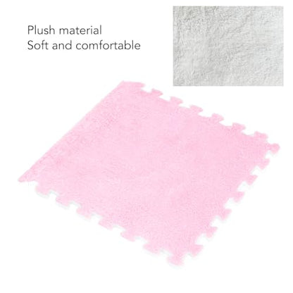 10pcs 30 cm/11.8 in Foam Puzzle Floor Play Mat,Interlocking Carpet Tiles for Home Gym and Fitness Room (Roseate) - color: Roseate