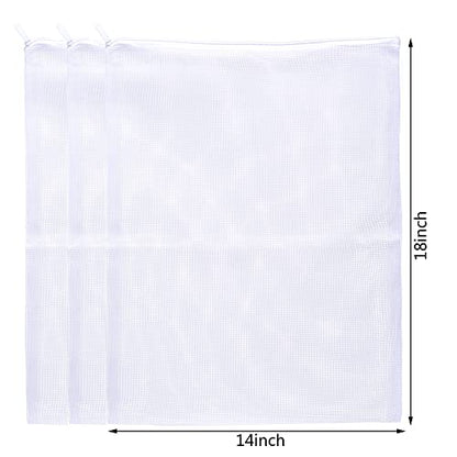 JIHAQUA Aquarium Filter Bags Large - Reusable Fish Tank Filter Media Mesh Bags with Plastic Zipper (14 x 18 inch (6 Pack)) - size: 14 x 18 inch (6 Pack)