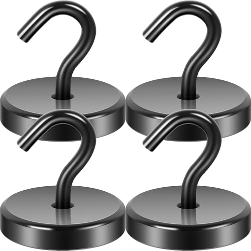 Neosmuk Magnetic Hooks for Cruise Cabins,170lb Heavy Duty,Black,4 Pack - color: Black, size: 1.42 inches