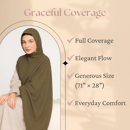 Premium Breathable Modal Cotton Hijab for Women, Lightweight, Non-Slip, Soft & Elegant Scarf for Everyday Wear - color: Mustard Yellow