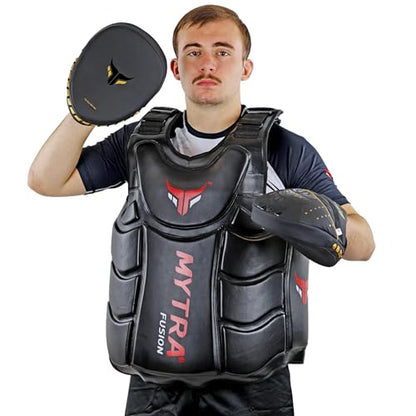 Mytra Fusion Boxing Pads - Focus Mitts MMA Muay Thai Boxing Mitts for Kickboxing Training and Martial Arts - color: Black