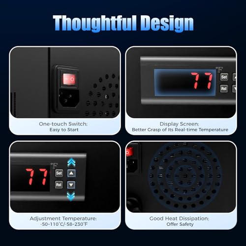 15 Gallon Aquarium Chiller, -58~230℉ Fish Tank Water Chiller with Tube & Pump, 200w Aquarium Water Chiller for Aquatic Plants Fish Jellyfish Coral Shrimp Breeding Aquaculture