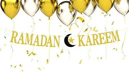 Ramadan Kareem Banner,Happy Eid Umrah Mubarak Decoration,Hajj Mubarak Islamic Ramadan Muslim Festival Party Decoration Supplies Black