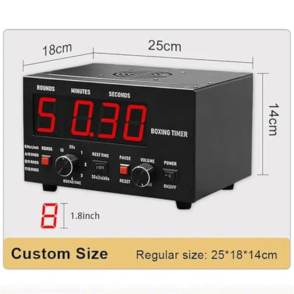 Classic Boxing Interval Timer,Gym Timer,Boxing Training Timer W/LED Display,1-12 Challenge Rounds,Gym Interval Timer for Kickboxing (Green) - color: Green