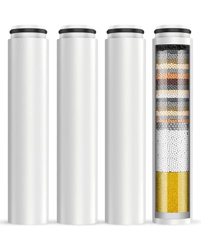 4 Pack Shower Head Filter Replacement Compatible with Cobbe Handheld Shower Head, Filter Cartridge for Water Softening, Removes Chlorine, Fluoride and Heavy metals to Improve Skin & Hair