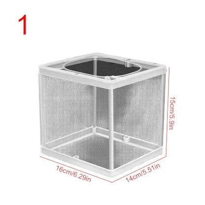 3 Multi-Purpose Floating Aquarium Enclosure Removable Breeding Net Transparent Nursery Box for Fish Fry Observation Transparent Box Multi-Purpose Enclosure Removable Net - color: B