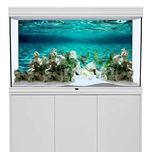 YongFoto Fish Tank Background 48x18 inch Turquoise Clear Water Ripple Lakebed Undersea Ocean Floor Underwater Seabed Polyester Backdrop Reptile Habitat Terrarium Aquarium Background - color: Underwater 4, size: 48x18inches