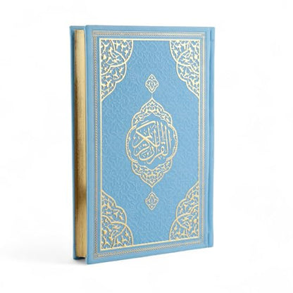 FURKAN Thermo Leather Quran Blue, Prayer Rug and Prayer Beads, Zuhre Gift Box - Blue - color: Blue