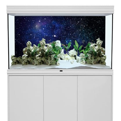 AWERT 36x18 inches Galaxy Aquarium Background Blue Starry Sky Universe Space Fish Tank Background Nebula Stars Terrarium Background | AWERT Universe Space Nebula Stars Terrarium Background - size: 36x18in/90x45cm