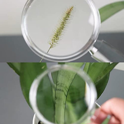 MAGDEPO 3X Handheld Magnifier 2-in-1 Clear Acrylic Magnifying Glass Lightweight with Bar Magnifying Handle for Reading Small Prints, Documents, Hobbies