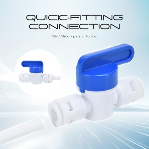 1/4 Water Line, cnaodun with 1/4" OD 39.4ft Water Tubing Reverse Osmosis Quick Connect Fittings Push To Connect Water Tube Fittings for RO Water Filter