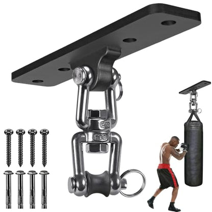 Kipika Heavy Bag Hanger Wall Mount Punching, Rotatable Heavy Duty Boxing Bag Bracket for Home Gym Indoor, Adjustable Length for Kickboxing Bag, Muay Thai Bag,Speed Bag - color: ‎A-Black