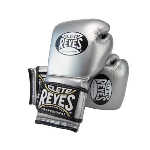 CLETO REYES Training Boxing Gloves with Hook and Loop Closure for Sparring and Heavy Punching Bags, Men and Women, MMA, Kickboxing, Muay Thai - color: Silver Bullet, size: 12oz.