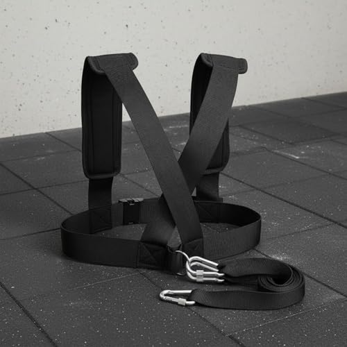 Speed Training Harness Adjustable Strength Training Vest Strap Padded Shoulder Straps Sled Harness for Athletes, Track and Field, Gym, Standard Version