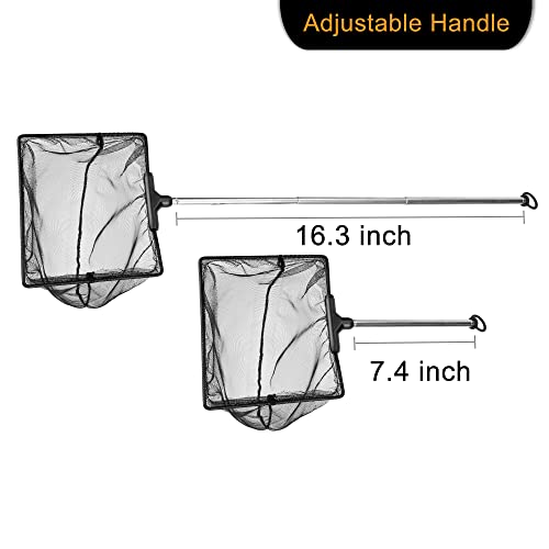Aquarium Telescopic Fish Net with Extendable Handle Soft Mesh - size: 6 inch