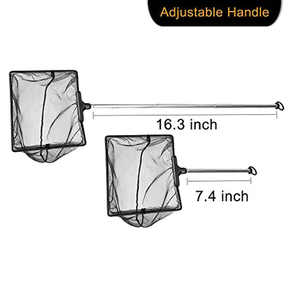 Aquarium Telescopic Fish Net with Extendable Handle Soft Mesh - size: 6 inch