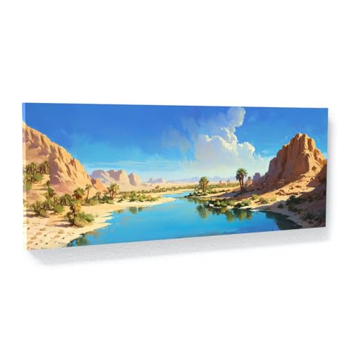 Sense Canvas Islamic Serene Desert Haven 17 Canvas Art - Home Decor Wall Art Print Poster Painting Small 20x8 / 0.75" - color: Islamic Serene Desert Haven 17, size: Small 20x8" / 0.75"