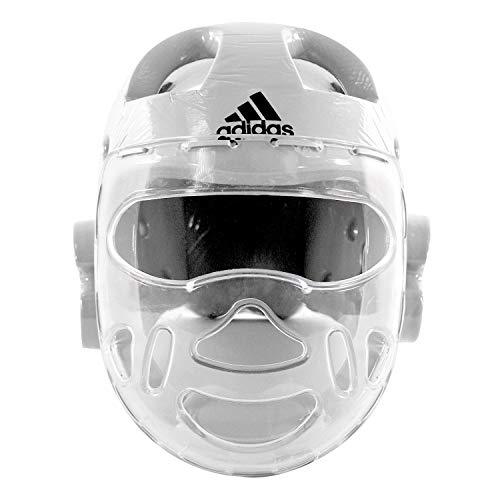 adidas Martial Arts Taekwondo Headgear with Face Shield - color: White, size: Small