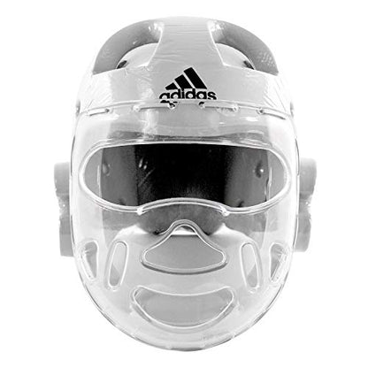 adidas Martial Arts Taekwondo Headgear with Face Shield - color: White, size: X-Small