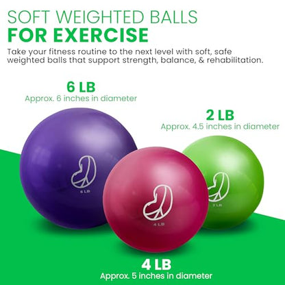 Bean Products Soft Weighted Balls for Exercise - Soft and Safe Workout Balls for Yoga, Rehab, Pilates and Fitness - Latex Free, Easy to Grip, Versatile Physical Therapy Exercise Ball - color: 6 Lbs-Pair